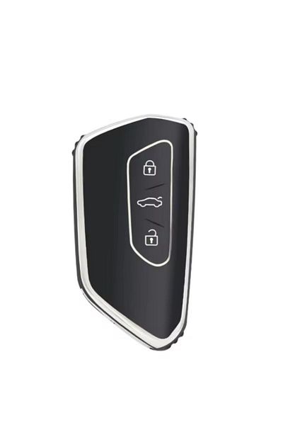 ŞENYILDIZ AKSESUAR Golf 8 2021+ Caddy 2021+ Tiguan 2024+ Compatible Key Case 2. See Picture Black/Chrome