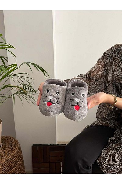 Behtah Kundura Papuci de balerină pentru bărbați - căptușiți din bumbac, figurine de câini, papuci multifuncționali pentru școală și acasă