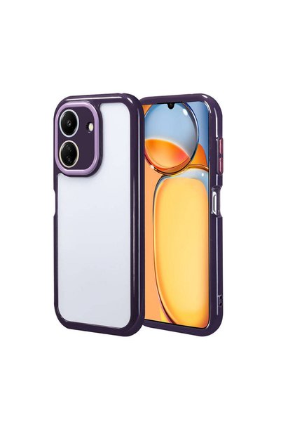 ZM STORE حافظة متوافقة مع هاتف Xiaomi Poco C65 ذات حافة ملونة زاهية وغطاء فيت...