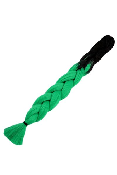 Astra Market Synthetic Color Transition Hair for Afro Braid and Rasta / Black / Emerald Green