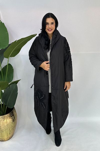 GÖKSEL Large Size Embroidery Detailed Coat -20