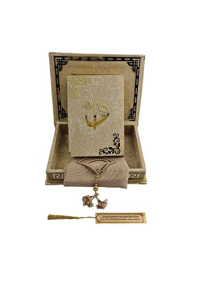 GÜLSEMALİ Gift Quran Head Scarf Rosary Bundle Dowry Set with Storage Box