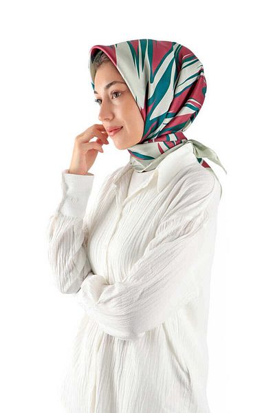 Bursa İpek Μεταξωτό μαντίλι Petrol Green Twill - Μοτίβο Nilsu
