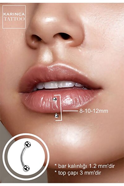Karınca Piercing Dudak Jestrum Vertical Labret Ashley Piercing by Karınca Tattoo