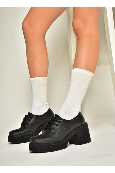 Fox Shoes T 996157009   Pantofi negri cu toc gros - Femei