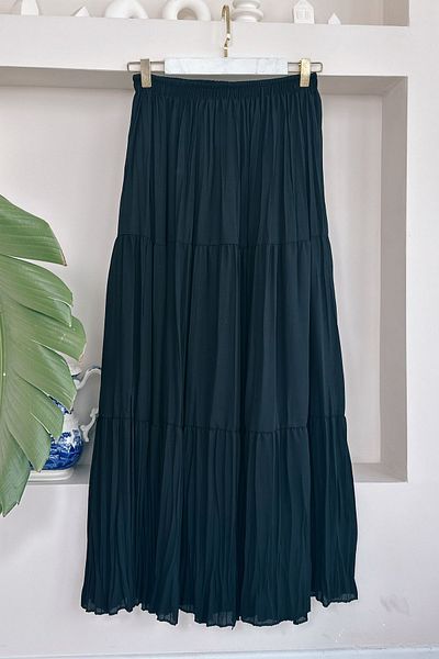 ButikMoor Fusta de dama din sifon negru - captusita, MA161