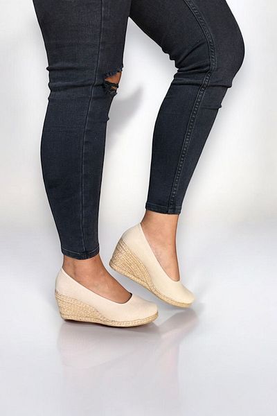 Y&D Shoes Espadrile de in pentru femei – model de vară elegant cu toc pană