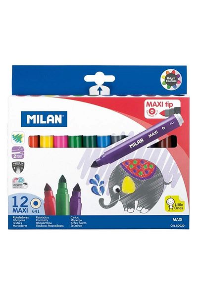 Milan 80020 Maxi Jumbo - Pack of 12 Felted Pens
