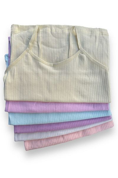 Kossiga 6-Piece Girl's Corded Tank Top Soft and Very Flexible