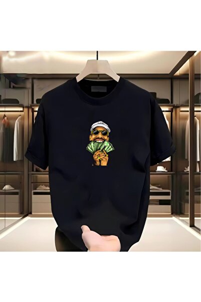 BİKOMBİNE Μαύρο T-Shirt - Χέρι Money Printed