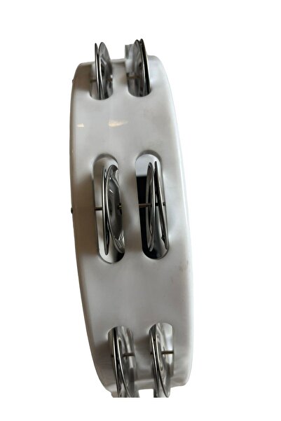 Donizetti 8 Inch White Cut-Away Plastic - Double Bell Tambourine