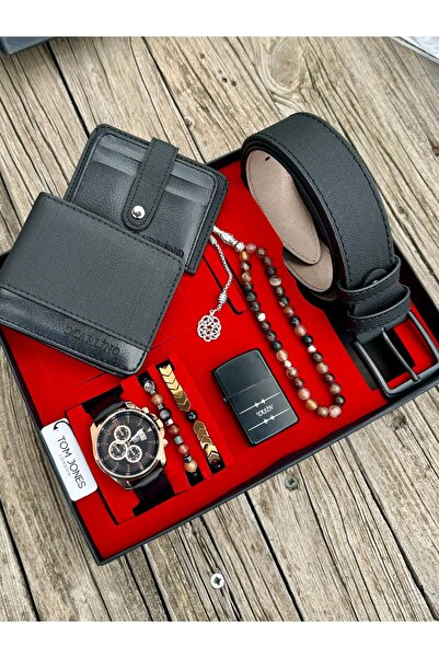 Tom Jones Orijinal Tom Jones Kol Saati - Kemer  Kartlık Cüzdan - Doğal Taş Te...