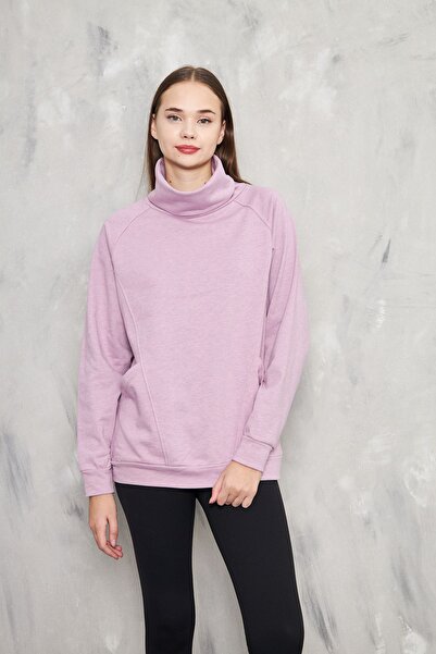KİM Kİ O Lilac Collar - Relaxed Cut Women's Sweatshirt 3 Thread Pocket No Ribbon