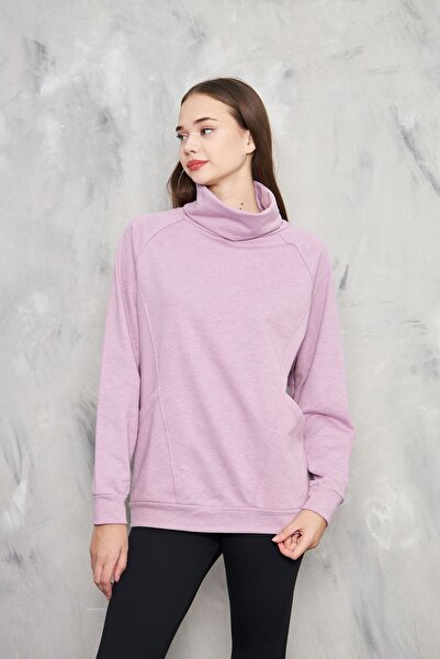 KİM Kİ O Lilac Collar - Relaxed Cut Women's Sweatshirt 3 Thread Pocket No Ribbon