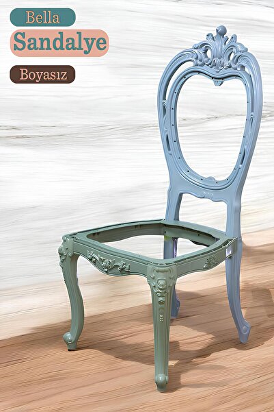 Badem10 Bella Sandalye Sert Plastik Boyasız Ham Koltuk Bahçe Balkon Mutfak Ye...