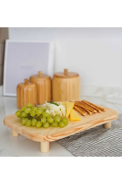 Kitchen Pembelia Natural Wooden Standing Presentation Stand / Presentation Plate Multi-Purpose Presentation Holder