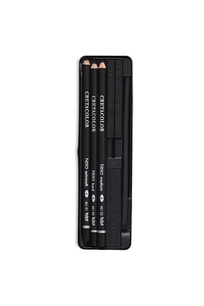 CretaColor Nero Drawing Set Oil Charcoal Drawing Set 7-Piece Metal Box 40008