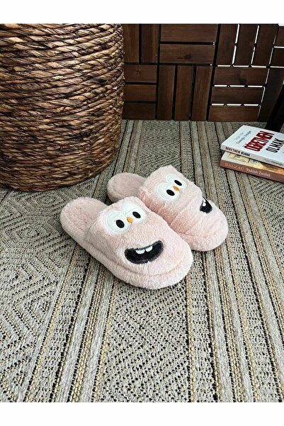 Behtah Kundura Men's Women's Funny Faced Plush Fluffy House Slippers - Smiling Silent Based Dowry Bundle Slippers