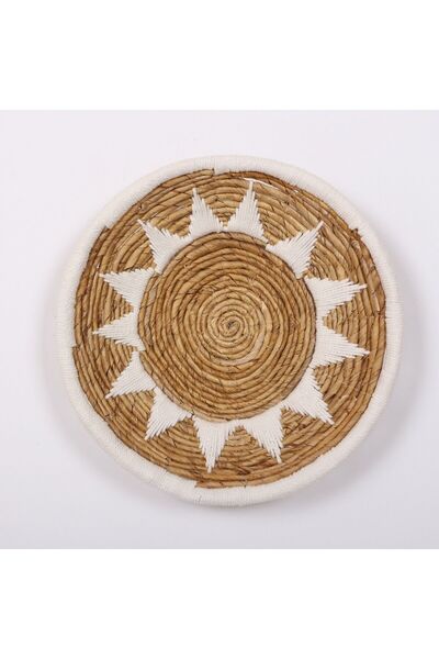 Mylamp İNKA 40x9 cm Çap- Doğal Abaka Duvar Tabağı