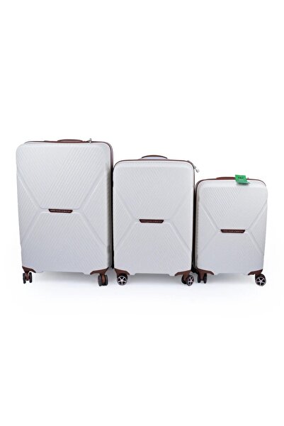 United Colors of Benetton BNT3000 POLİPROPİLEN (PP) KASA 3'LÜ SET VALİZ (BÜYÜ...