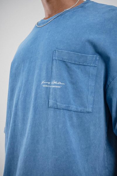 NOMARC Tricou oversize Young Atelier Blue - Lavabil cu scris