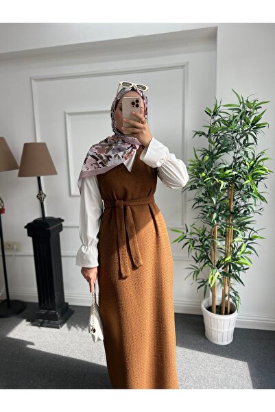 Nisa Nalbantoğlu Χιτζάμπ - Καφέ Τουίντ