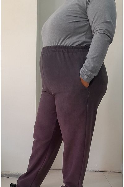 Mertcan Butik Anthracite (Dark Smoked) Fleece Sweatpants with Elastic Waist and Pockets