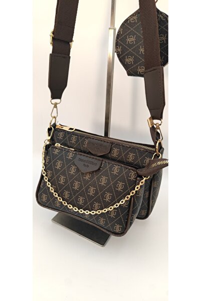 Cosser Dámská hořká hnědá taška Set Peněženka Detailní taška do ruky a přes rameno