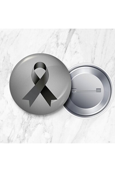 DeBu Tasarım 5 Adet Siyah Kurdele Yas İğneli Yaka Rozeti 58 mm