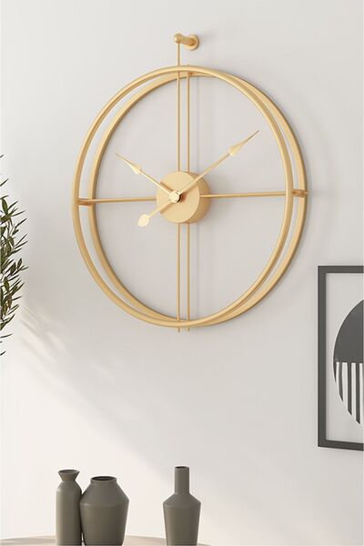 SEVİNÇ KONSEPT La Clock Orta Boy Gold, Modern Dekoratif Ispanyol Tarzı Metal ...