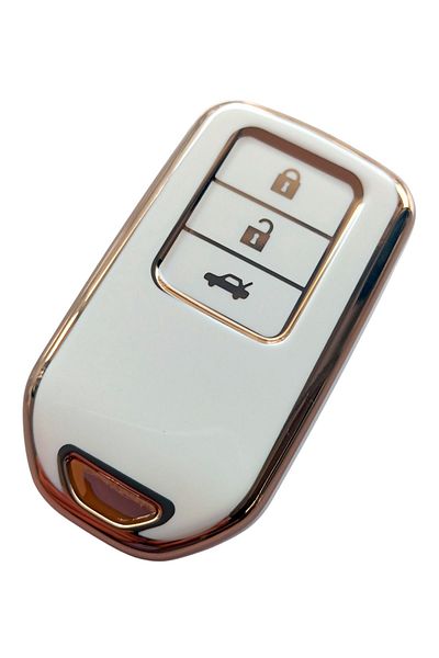 Kasey White Gold Smart Key Case Compatible with Honda Civic Accord - Cr-V Hr-V