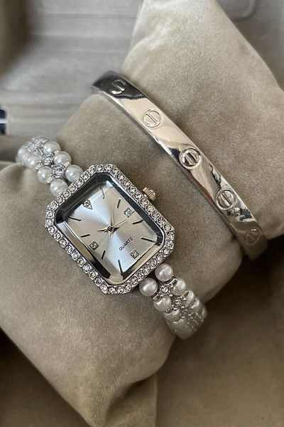 Leerybee Women's Wristwatch Nl-019 - Pearl Model, with Bracelet