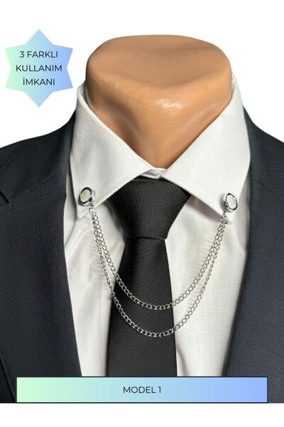 HARES Damat & Sağdıç İğneli Yaka Zinciri