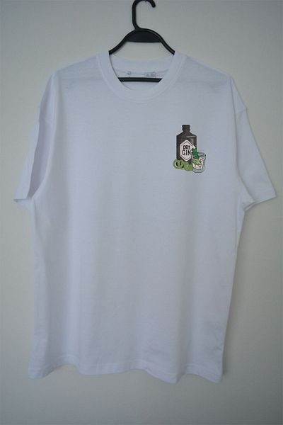 EldenStitch Unisex Oversize Dry Gin Εκτύπωση T-Shirt