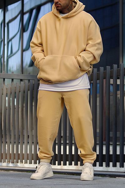 ruNadeS Ανδρικό Σετ Φούτερ με Τσέπη Καγκουρό Soft Oversize - Home Wear