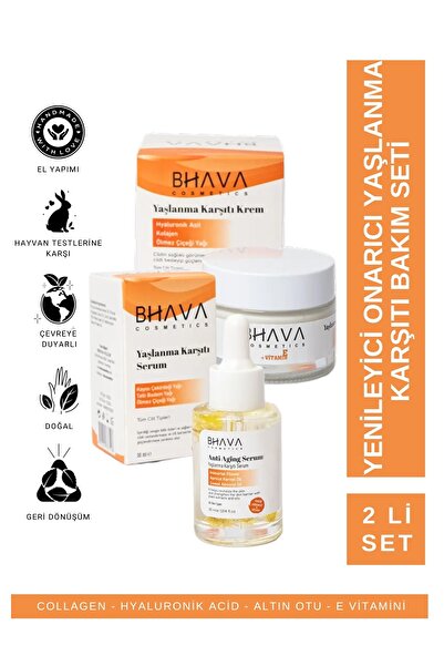 bhava cosmetics Yenileyici Onarıcı Yaşlanma Karşıtı Bakım Seti 2'li Etki
