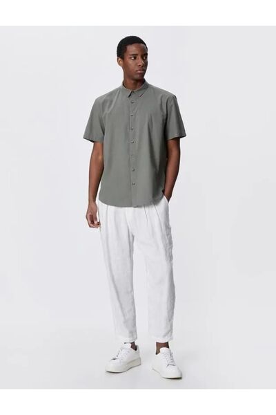 Koton Ανδρικό κοντό πουκάμισο βασικού τύπου