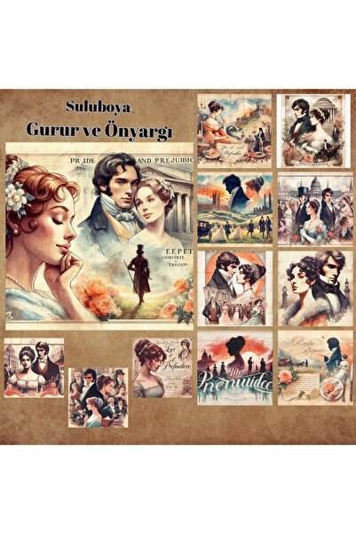 Pink Swan Craft Set de autocolante pentru planificator mat pentru jurnal de însemnări de 12 bucăți Vintage Pride and Prejudice