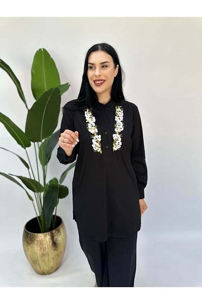 GÖKSEL Plus Size Tunic Blouse - Embossed Detail