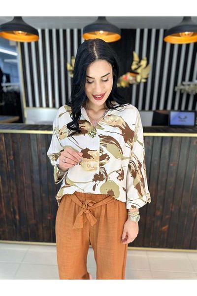 GÖKSEL Linen Plus Size Blouse