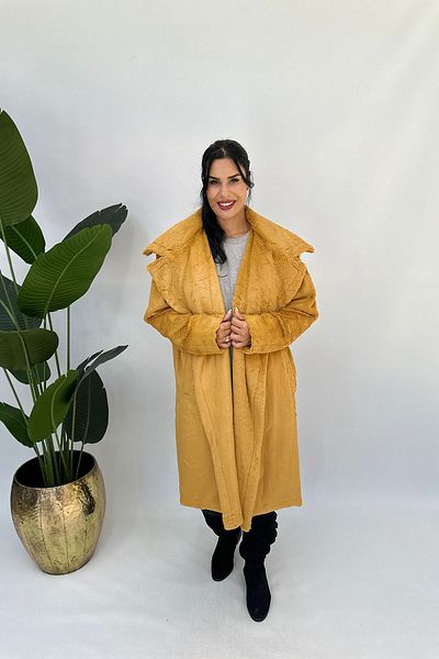 GÖKSEL Mustard -20 Plush Fur Coat