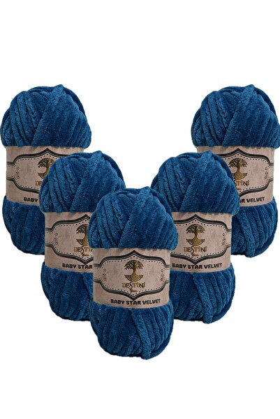 destini خيط حياكة مخملي سميك محبوك يدويًا 100 جرام 45 متر كروشيه ناعم منفوش 10 - أسياخ 12-13