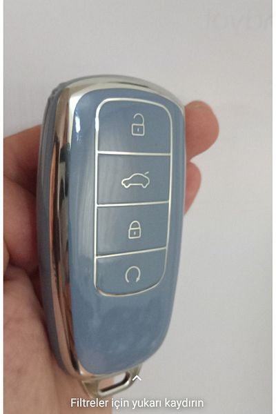 GMA KEYS Luxury Chery Tiggo 8 Pro - Omoda 5 Tiggo 7 Avantgarde Nano Key Case, Blue Silver Silver Color