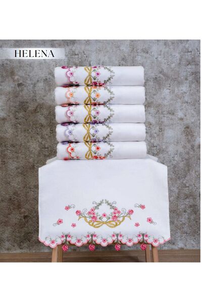 GONCA TEKSTİL Πετσέτα Προσώπου Helena Velvet - 6 Τεμάχια 50x90 cm