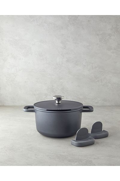English Home Berghoff Leo Phantom - 24 cm Black Aluminum Deep Pot