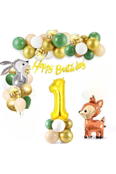 Bkmc Dekoracija za rođendansku proslavu u zlatnom dobu sa balonima, jelenima ...
