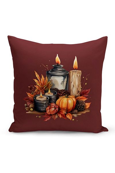 Bertille Home Seria de toamnă - Husă de pernă imprimată digital pe două fețe (Husă de pernă pentru Halloween)