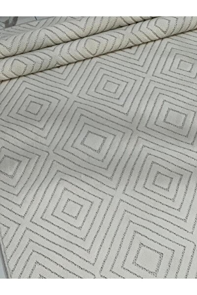 MBA VERONA 9209 Krem Yumuşak Dokulu Halı Kilim Salon Mutfak Koridor Kesme Yol...