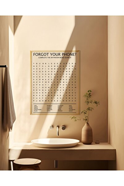 Ayışığı Dizayn Text Forgot Phone Word Hunt Baie Baie Poster cu rama din lemn ...