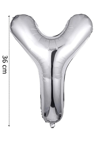 CANSIN بالون فويلي على شكل حرف Y بالون هيليوم 36 سم لون فضي - بالون على شكل ح...